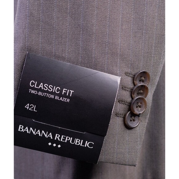New Banana Republic Mens Blazer Sport Coat 2 Button Casual Jacket Size 42L Poly - Picture 7 of 15